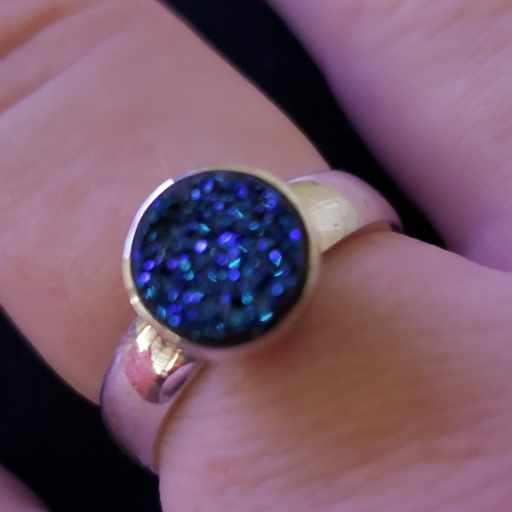 Druzy Quartz & Sterling Silver ring - Picture 9 of 11